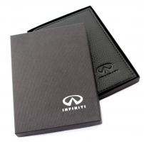 Бумажник водительский Infinity (Инфинити) Натуральная кожа.Черный