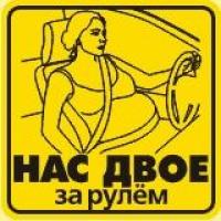 Наклейка на автомобиль светоотражающая Нас двое за рулем