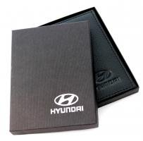 Бумажник Hyundai (Натуральная кожа).Черный