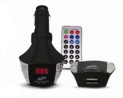 USB MP3 плеер + FM трансмиттер в автомобиль с дисплеем и пультом ДУ avs f507