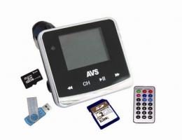 USB MP3 плеер + FM трансмиттер в автомобиль с дисплеем и пультом ДУ avs f558
