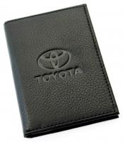 Бумажник водителя TOYOTA (Тойота) Натуральная кожа.Черный
