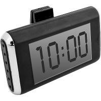 Часы-термометр цифровые, LCD с подсветкой, крепл. 2-сторон.скотч/в дефлектор (черн./хром)