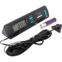Термометр электронный внутр./наружн., LCD c подсветкой, шнур 3м (черн.)