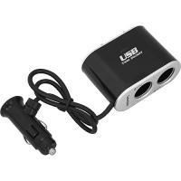 Разветвитель прикуривателя 2 гн.(5А)+USB(0,5А), удлинит.0,5м, индикат., выключатели, 12/24в