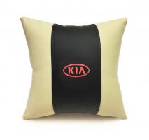 Автомобильная подушка из эко-кожи KIA