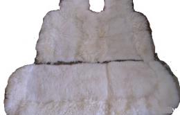 Натуральный меховой чехол из овчины белого комбинированный ворс (На заднее сидение)