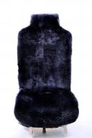 Натуральный меховой чехол из стриженной овчины черного цвета (На переднее сидение)
