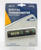 Термометр   (BT3) чёрный с часами