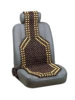 Накидка на сиденье деревянная массажная черная покрытая лаком, с подголовником