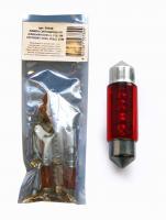 Лампа светодиодная 12В, 5Вт, FESTOON 11X35, SV8,5, C5W, на плафон салона, красная (10шт.)