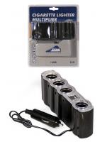 Разветвитель электропитания от прикуривателя 4 гнезда + 2 USB-порта, 12В