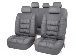 Авточехлы на сидения MAGNAT (L) Серый эко-материал с элементами драпировки