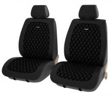 Накидки на передние сидения BRINK (Черные с белой отстрочкой) 2 шт