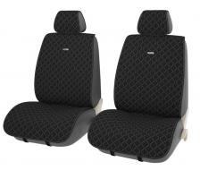 Накидки на передние сидения ESPIRA (Черные с белой отстрочкой) 2 шт